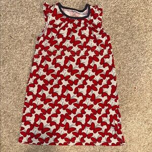 Tea Collection Red and White Butterfly Print Casual Dress